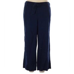 J. Crew Factory Navy blue linen Wide Leg Pants